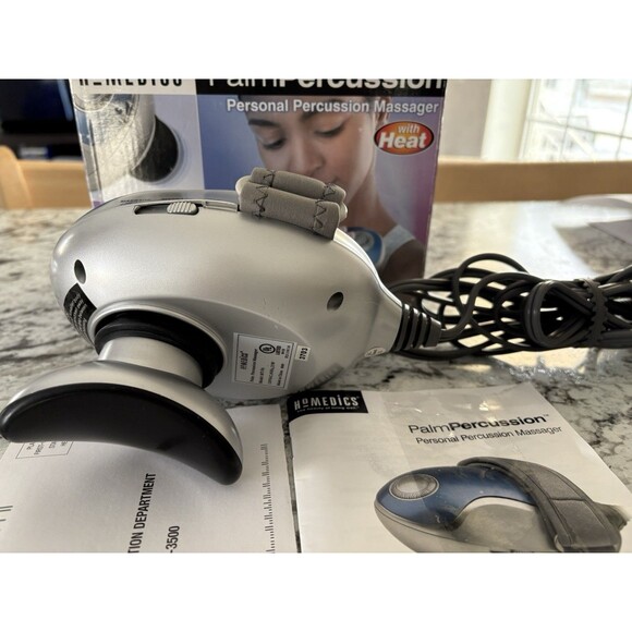 HoMedics Palm Percussion Personal Body Heat Massager 3 Head Attachments Complete - Picture 4 of 5
